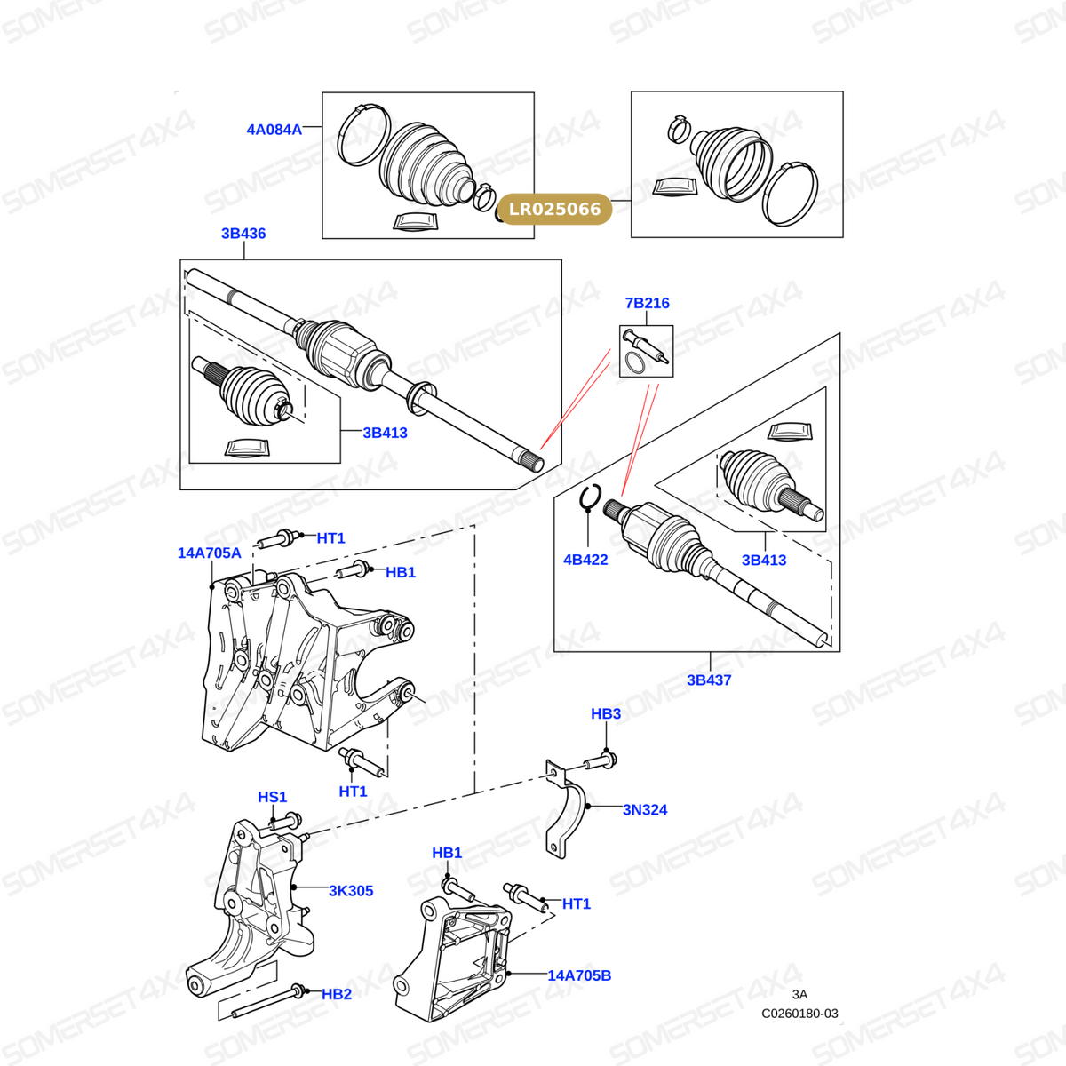 LR025066 LAND ROVER - KIT - DRIVESHAFT BOOT From GKN