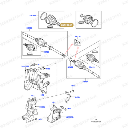 LR025066 LAND ROVER - KIT - DRIVESHAFT BOOT From GKN