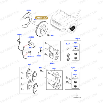 LR161912LR GENUINE LAND ROVER - Disc - Brake - Vented
