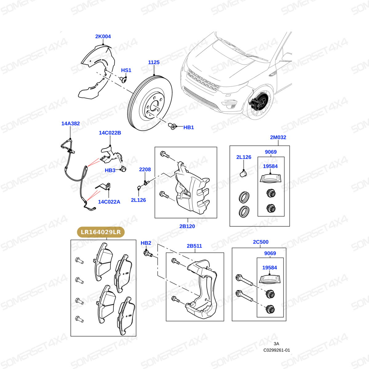 LR164029LR GENUINE LAND ROVER - Brake Pads