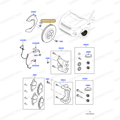 LR161912LR GENUINE LAND ROVER - Disc - Brake - Vented