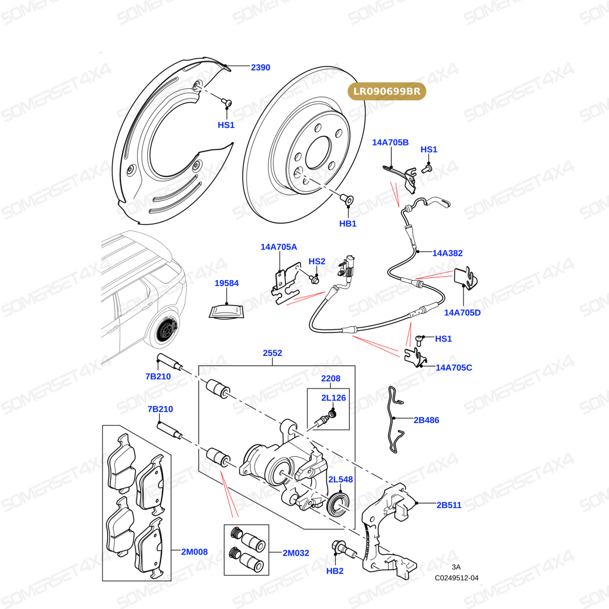 LR090699BR LAND ROVER - DISC -BRAKE - PAIR From BREMBO