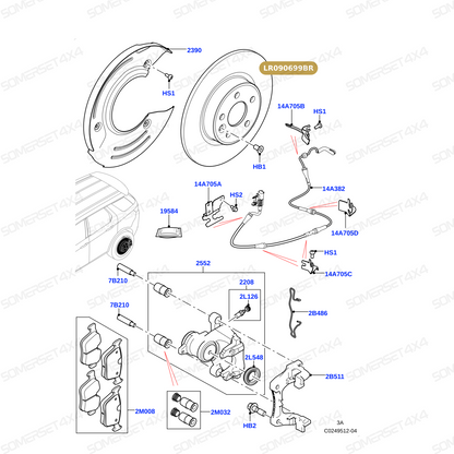 LR090699BR LAND ROVER - DISC -BRAKE - PAIR From BREMBO