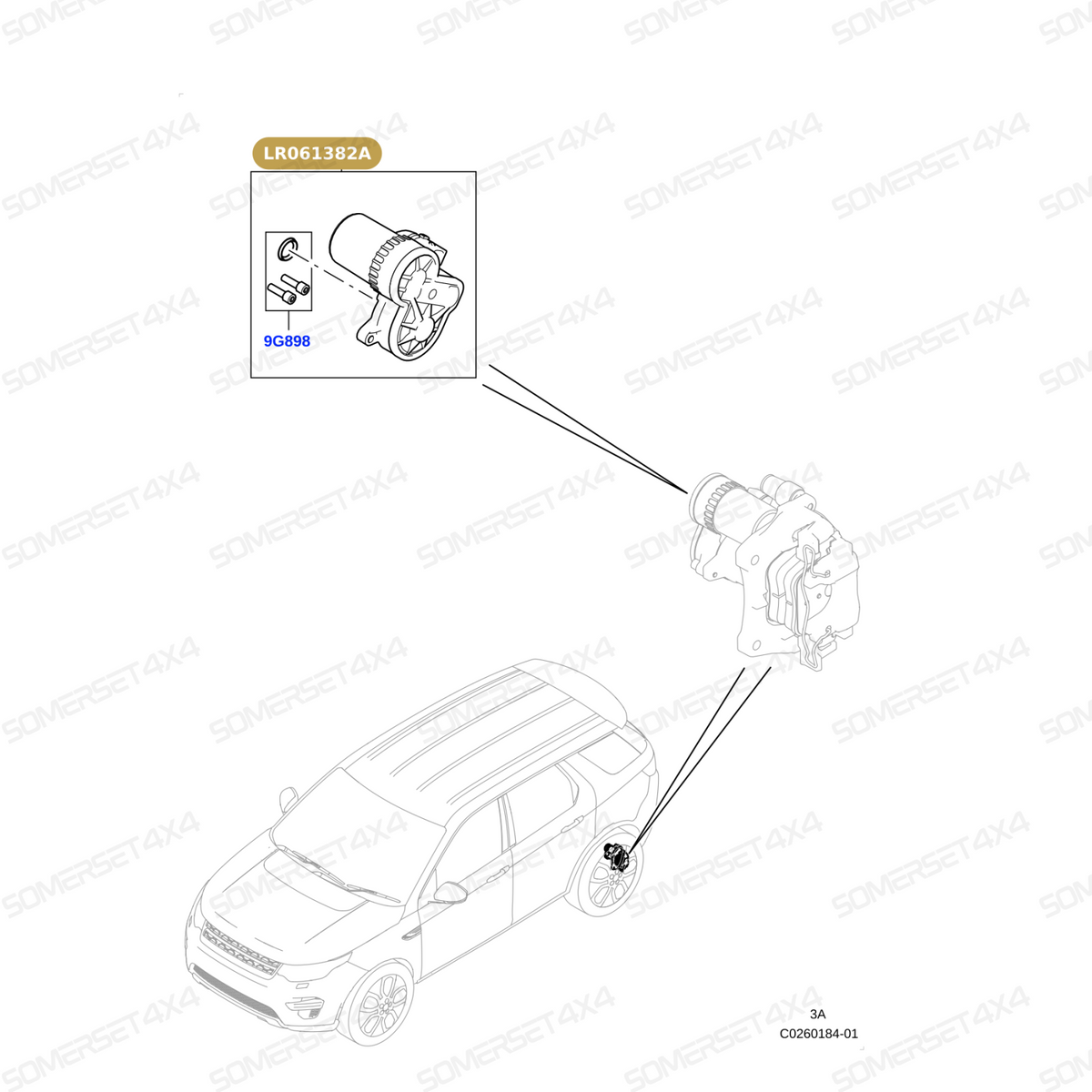 LR061382A LAND ROVER - BRAKE ACTUATOR - PARKING From ATE
