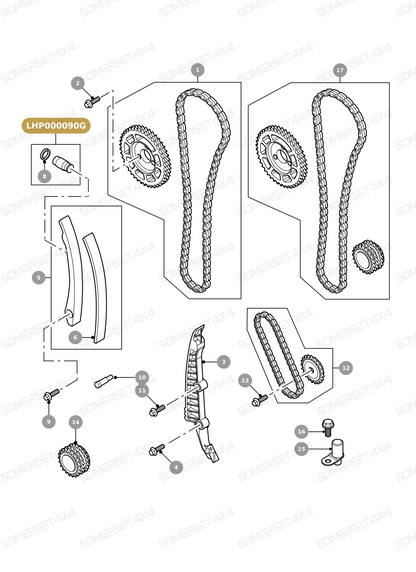 LHP000090G LAND ROVER - TENSIONER - TIMING BELT From FAI