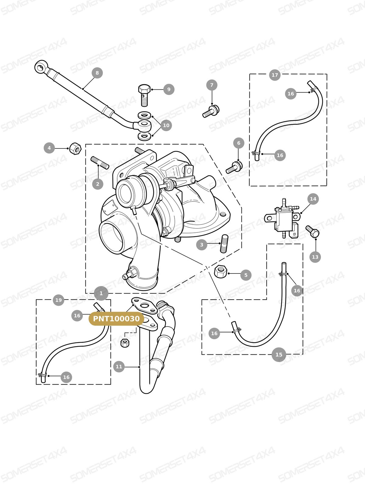 PNT100030 LAND ROVER - GASKET FOR DRAIN PIPE - TURBOCHARGER OUTLET - DIESEL From ALLMAKES