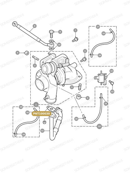 PNT100030 LAND ROVER - GASKET FOR DRAIN PIPE - TURBOCHARGER OUTLET - DIESEL From ALLMAKES