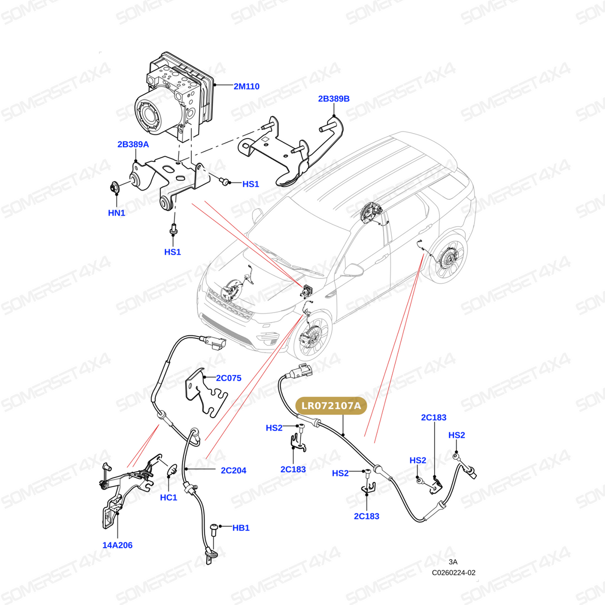 LR072107A LAND ROVER - SENSOR-ABS From ATE
