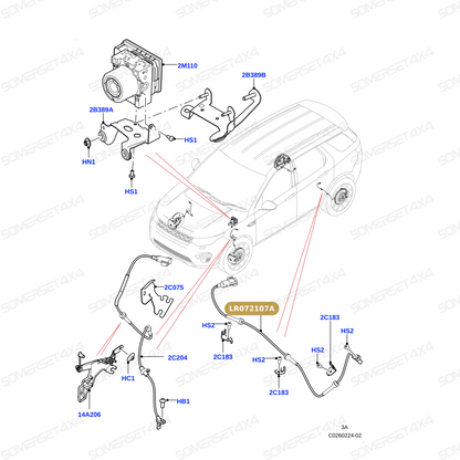 LR072107A LAND ROVER - SENSOR-ABS From ATE