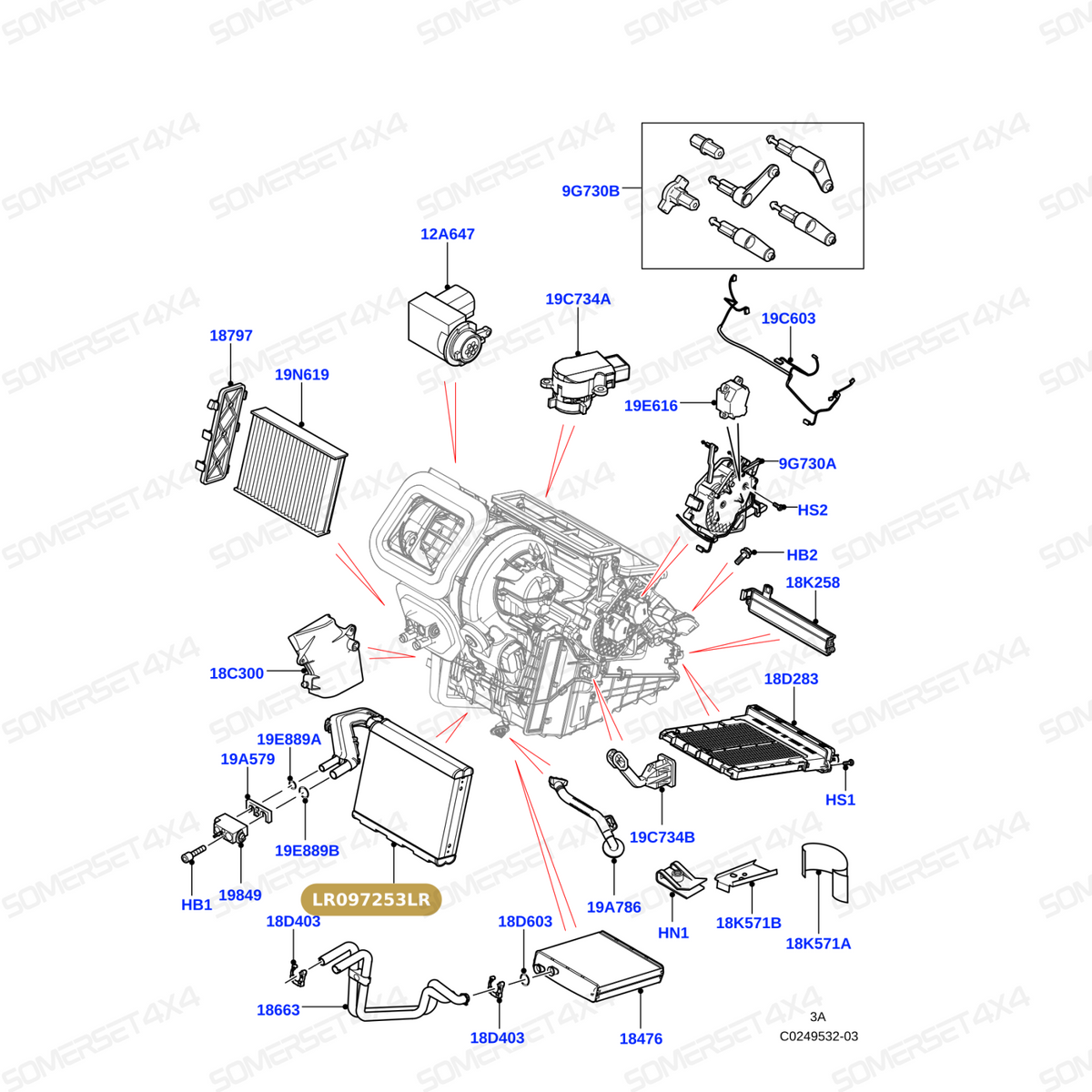 LR097253LR GENUINE LAND ROVER - EVAPORATOR