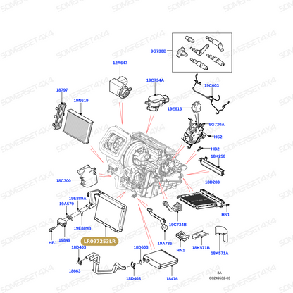 LR097253LR GENUINE LAND ROVER - EVAPORATOR