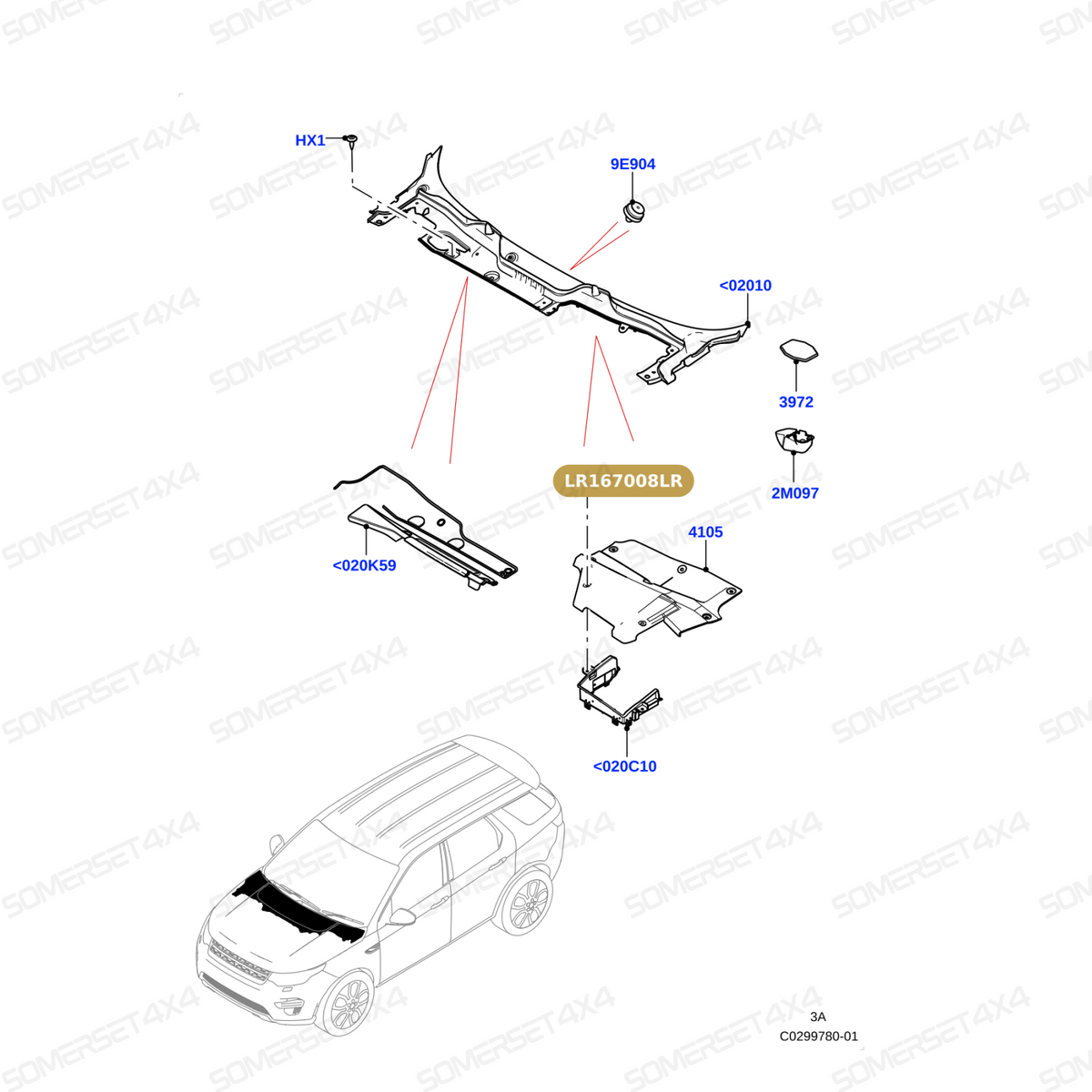 LR167008LR GENUINE LAND ROVER - Clip