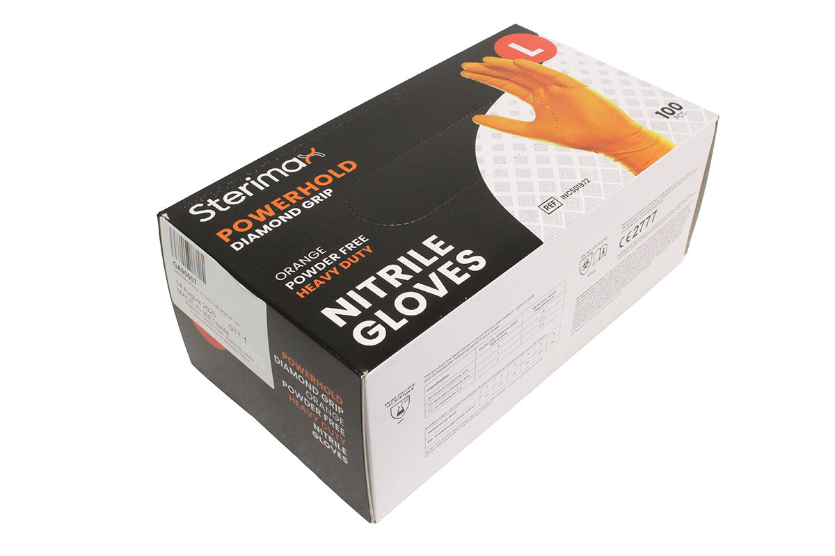 GA90007 LAND ROVER - ORANGE NITRILE GLOVES LGE BOX OF 100
