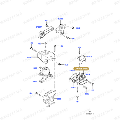 LR039527LR GENUINE LAND ROVER - INSULATOR - ENGINE SUPPORT