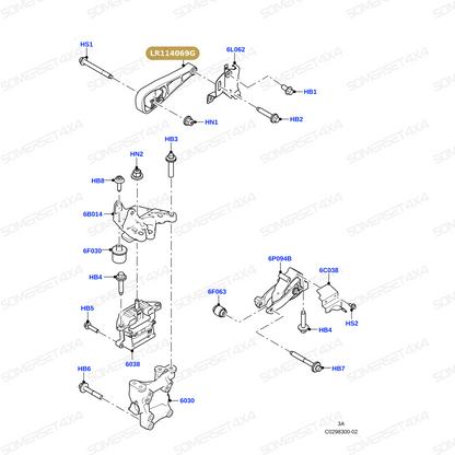 LR114069G LAND ROVER - INSULATOR - ENGINE COMPARTMENT From PR2 ALLMAKES OE