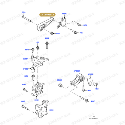 LR114069LR GENUINE LAND ROVER - INSULATOR - ENGINE COMPARTMENT