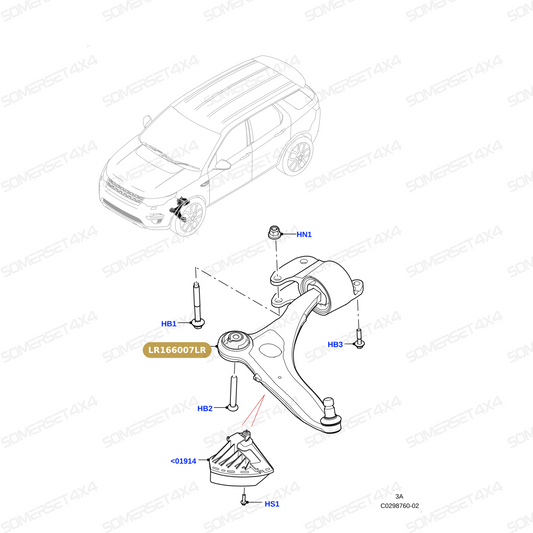 LR166007LR GENUINE LAND ROVER - ARM - FRONT SUSPENSION