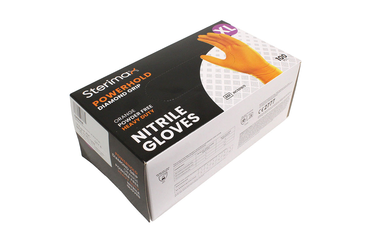 GA90008 LAND ROVER - ORANGE NITRILE GLOVES - XL BOX OF100