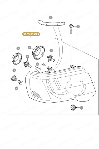 XBC500980LR GENUINE LAND ROVER - HEADLAMP