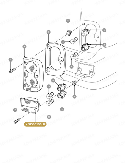 XFB500190LR GENUINE LAND ROVER - LAMP - REAR