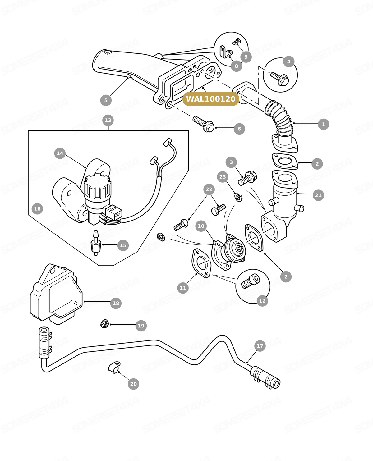 WAL100120 LAND ROVER - GASKET-EGR PIPE From NULL