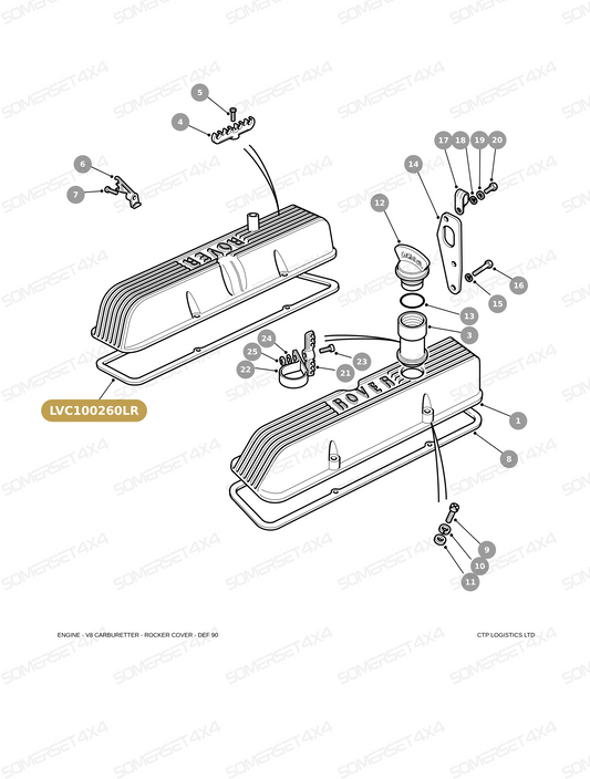 LVC100260LR GENUINE LAND ROVER - GASKET - ENGINE COVER