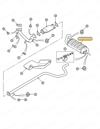 WDV500020 LAND ROVER - EXHAUST PIPE-TAIL From ALLMAKES