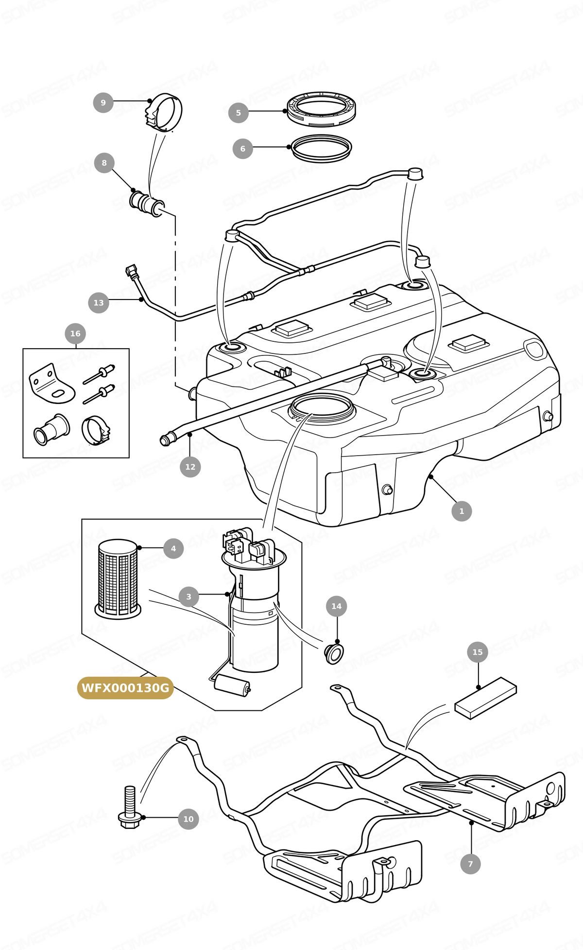 WFX000130G LAND ROVER - FUEL PUMP ASSY From VDO