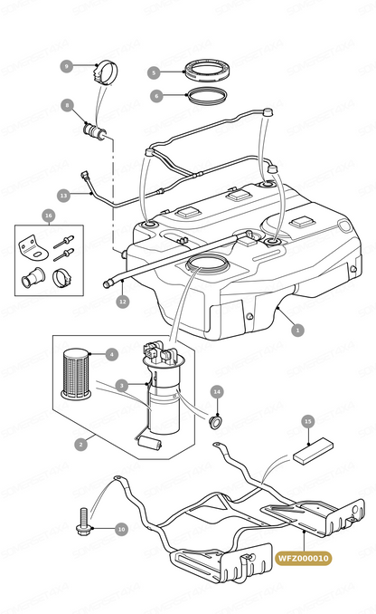 WFZ000010 LAND ROVER - STRAP - FUEL TANK From ALLMAKES
