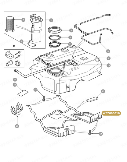 WFZ000010 LAND ROVER - STRAP - FUEL TANK From ALLMAKES