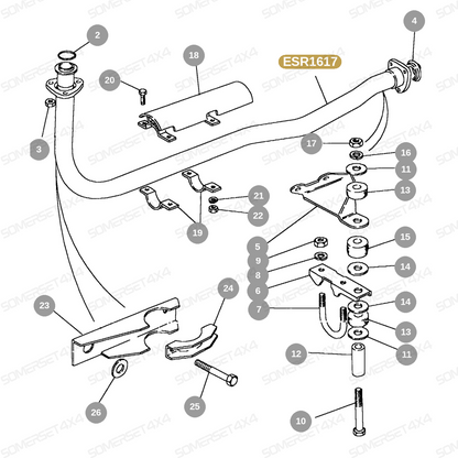ESR1617 LAND ROVER - EXHAUST PIPE - DEF - 2.5 DIESEL NA From ALLMAKES