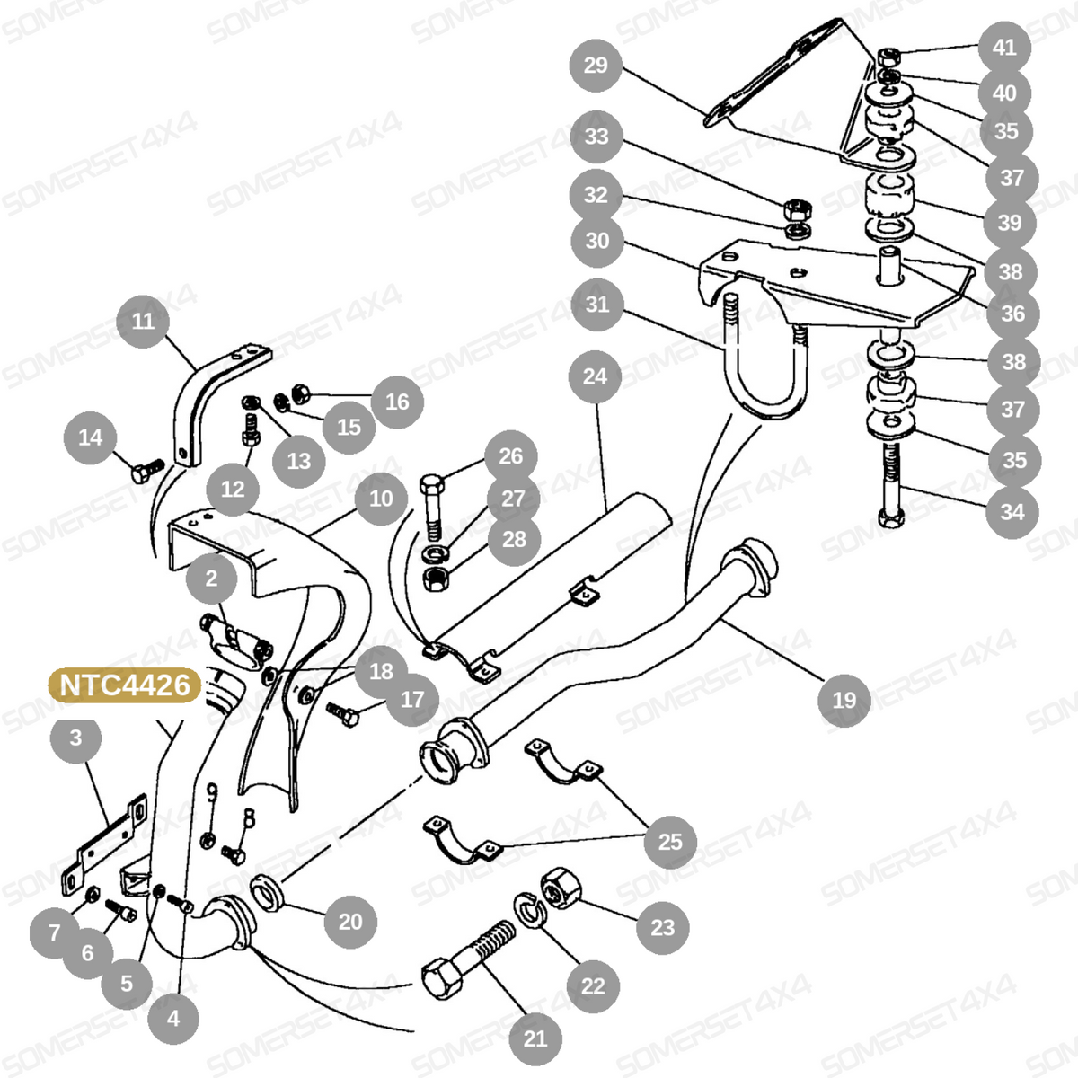 NTC4426 LAND ROVER - EXHAUST PIPE - DEF - 2.5 TURBO DIESEL From ALLMAKES
