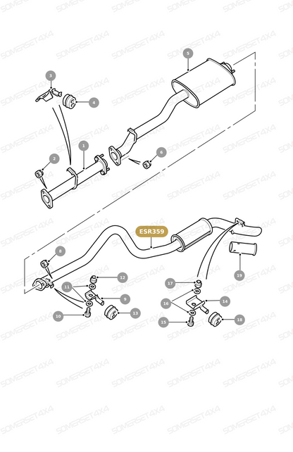 ESR359 LAND ROVER - TAIL PIPE - EXHAUST - LESS AUS - 200TDI From ALLMAKES