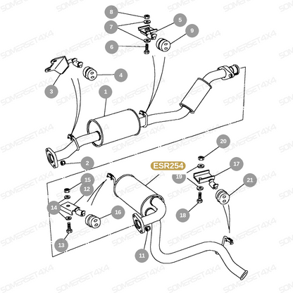 ESR254 LAND ROVER - PIPE - EXHAUST - REAR From ALLMAKES