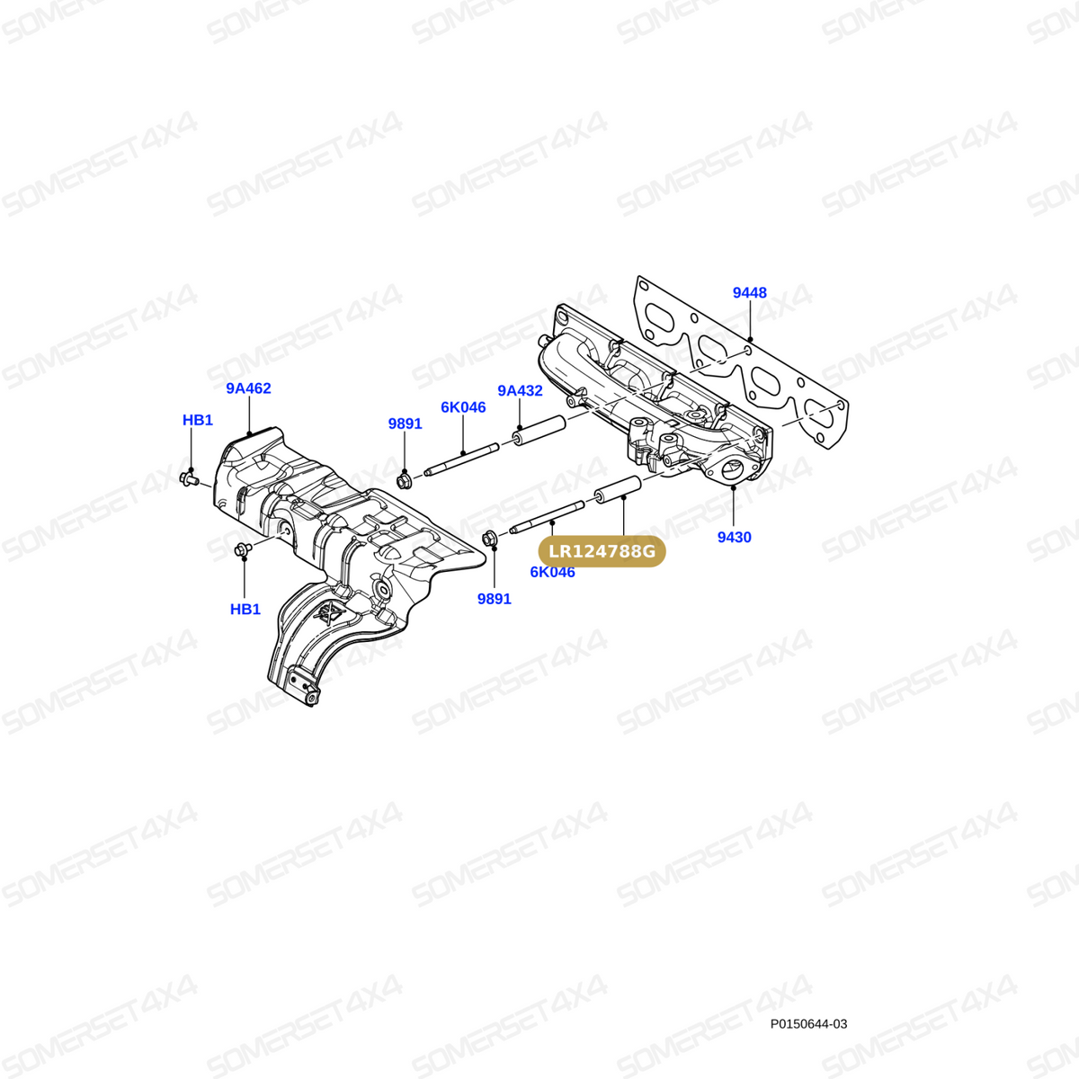 LR124788G LAND ROVER - SPACER - EXHAUST MANIFOLD FIXING From OEM
