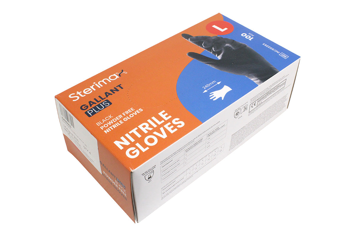 GA90005 LAND ROVER - BLACK NITRILE GLOVES LGE BOX OF