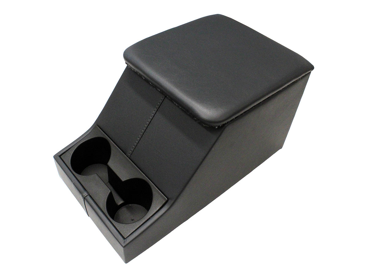 TF2662B LAND ROVER - TERRAFIRMA LAND ROVER - Black vinyl cubby box with a double cup holder for Defenders