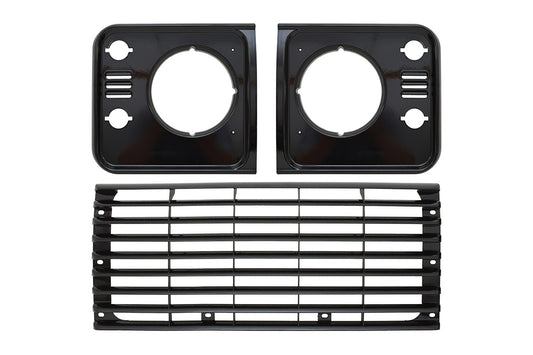 GA1357 LAND ROVER - GRILLE HLAMP SURROUND SET SANTORINI BLACK