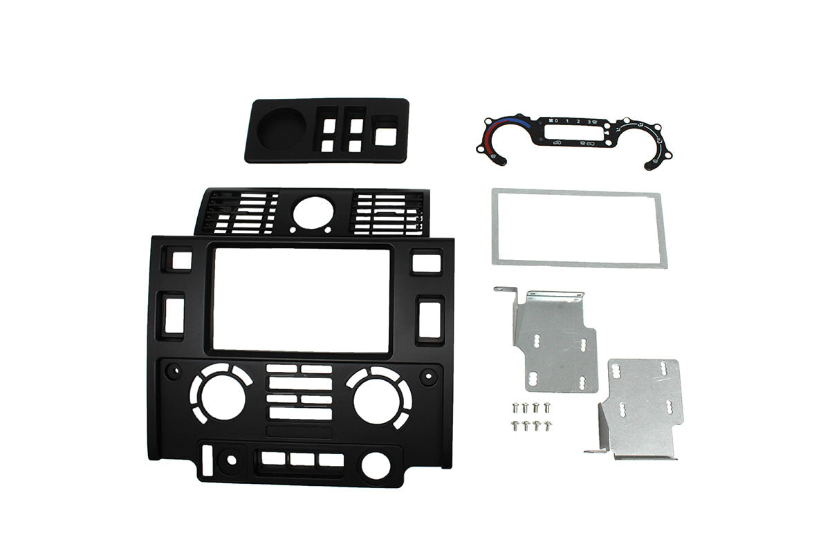GA2682 LAND ROVER - MATT BLK PUMA DOUBLE DIN FASCIA MOVEABLE VENTS