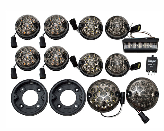 GL1577SM LAND ROVER - 73mm SMOKED LED replacement light kit Inc. fog and reverse for Defenders