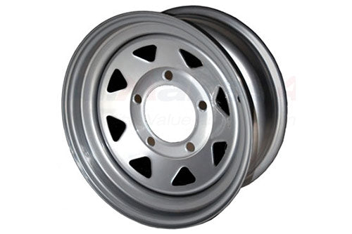 GRW002 LAND ROVER - 7x16 ET00 silver 8 spoke steel wheel for DEF/D1/RRC