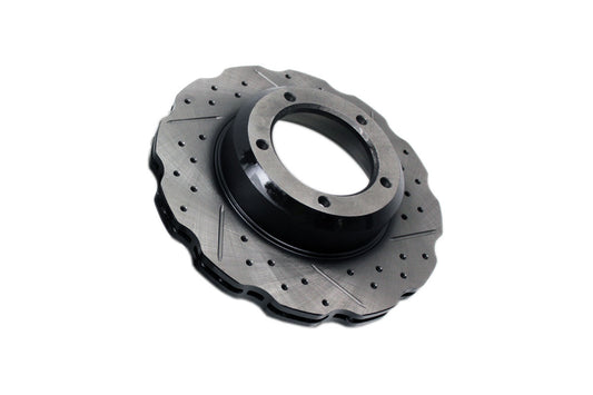 LR017952WCDG LAND ROVER - Front wavy cross drilled and grooved vented brake discs for DEF/D1/RRC