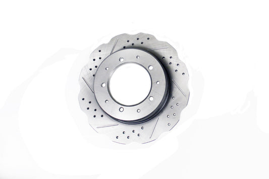 LR017953WCDG LAND ROVER - Rear wavy cross drilled and grooved solid brake discs for DEF/D1/RRC