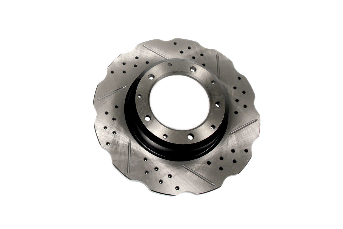 LR018026WCDG LAND ROVER - Rear wavy cross drilled and grooved solid brake discs for 110/130