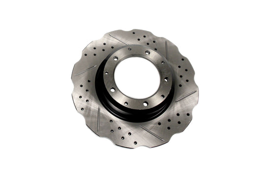 LR018026WCDG LAND ROVER - Rear wavy cross drilled and grooved solid brake discs for 110/130