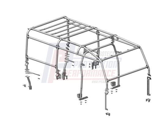 PPLR172 LAND ROVER - P&P 110SW 8 POINT FULL EXTERNAL ROLL CAGE WITH INTERNAL B POST HOOP
