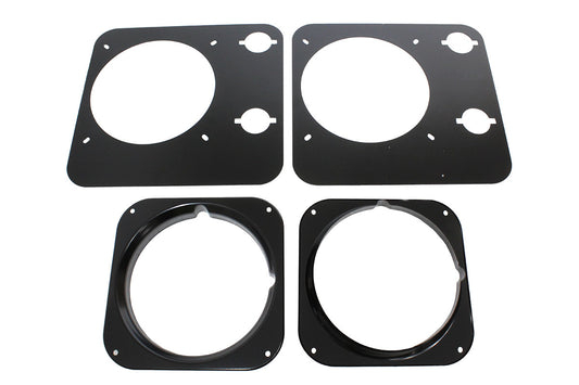 TF273 LAND ROVER - TERRAFIRMA DEFENDER RETRO HEADLAMP BEZELS PLAIN (PAIR)