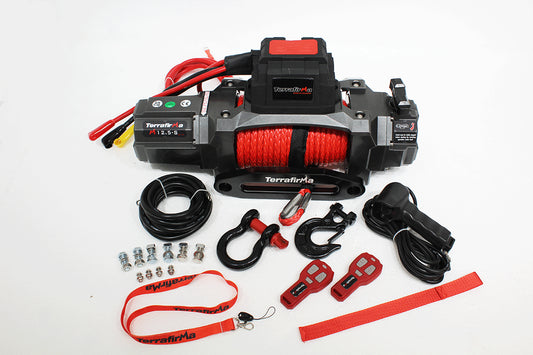 TF3320 TERRAFIRMA LAND ROVER - M12.5S 12V ELECTRIC WINCH - SYNTHETIC ROPE & REMOTE CONTROL