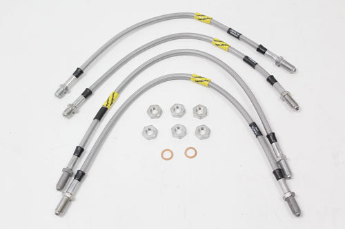 TF641GD TERRAFIRMA LAND ROVER - 4 line 2 inch extended stainless steel brake hose kit all Def 99-2004 no ABS