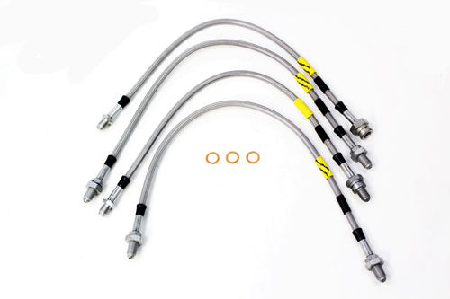 TF643GD TERRAFIRMA LAND ROVER - 4 line 2 inch extended stainless steel brake hose kit all Def 99-2004 with ABS